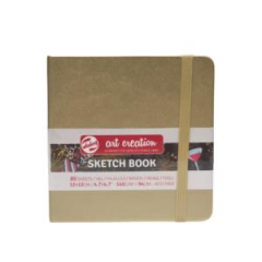 TALENS ART SKETCH BLCK W.GOLD 12X12 140gr