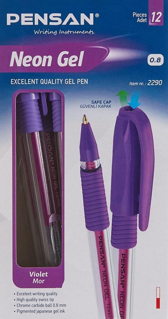 PENSAN JEL KALEM NEON 1.0 MM MOR 12 LI 2290