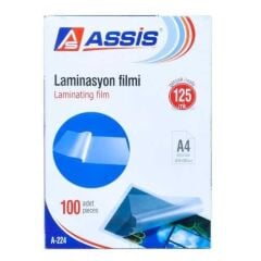Assis A4 Laminasyon Filmi 125 Mic 100 Adet Parlak – 216x303 mm Sıcak Laminasyon (A-224)