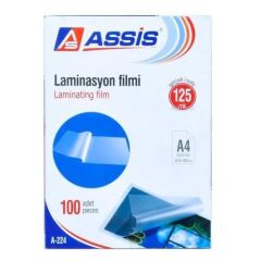 Assis A4 Laminasyon Filmi 125 Mic 100 Adet Parlak – 216x303 mm Sıcak Laminasyon (A-224)