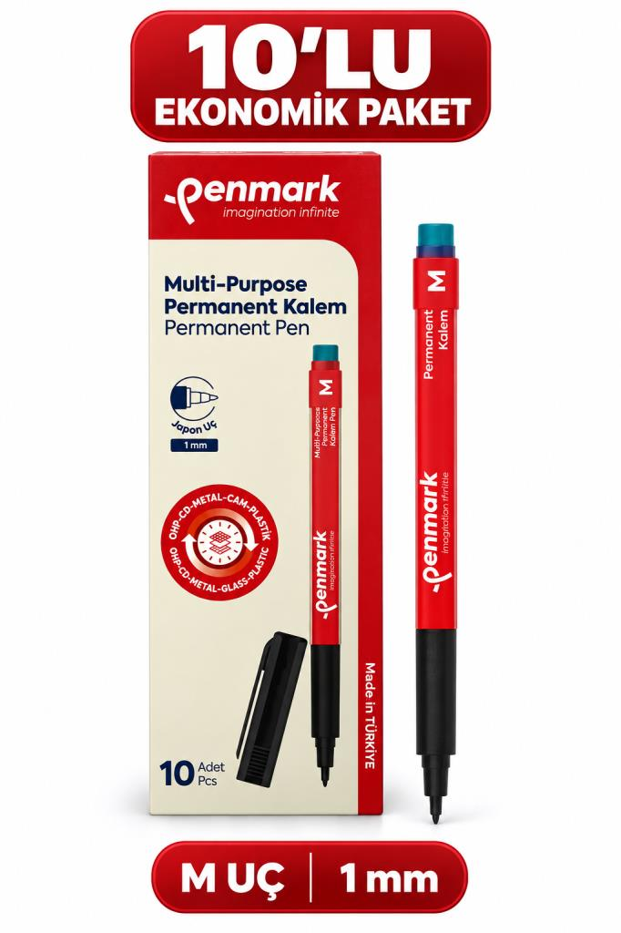 PENMARK ASETAT KALEMI M KIRMIZI HS-206 10 LU KUTU