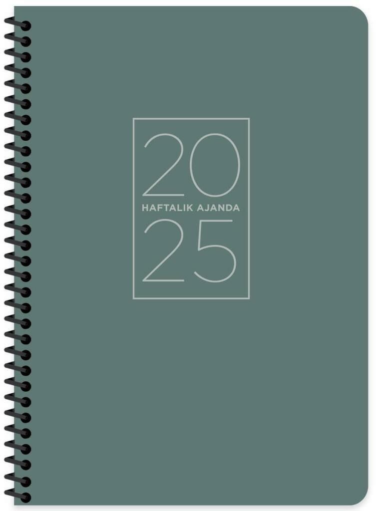 KESKIN AJANDA HAFTALIK 2025 17x24 SPR.YESIL 600055