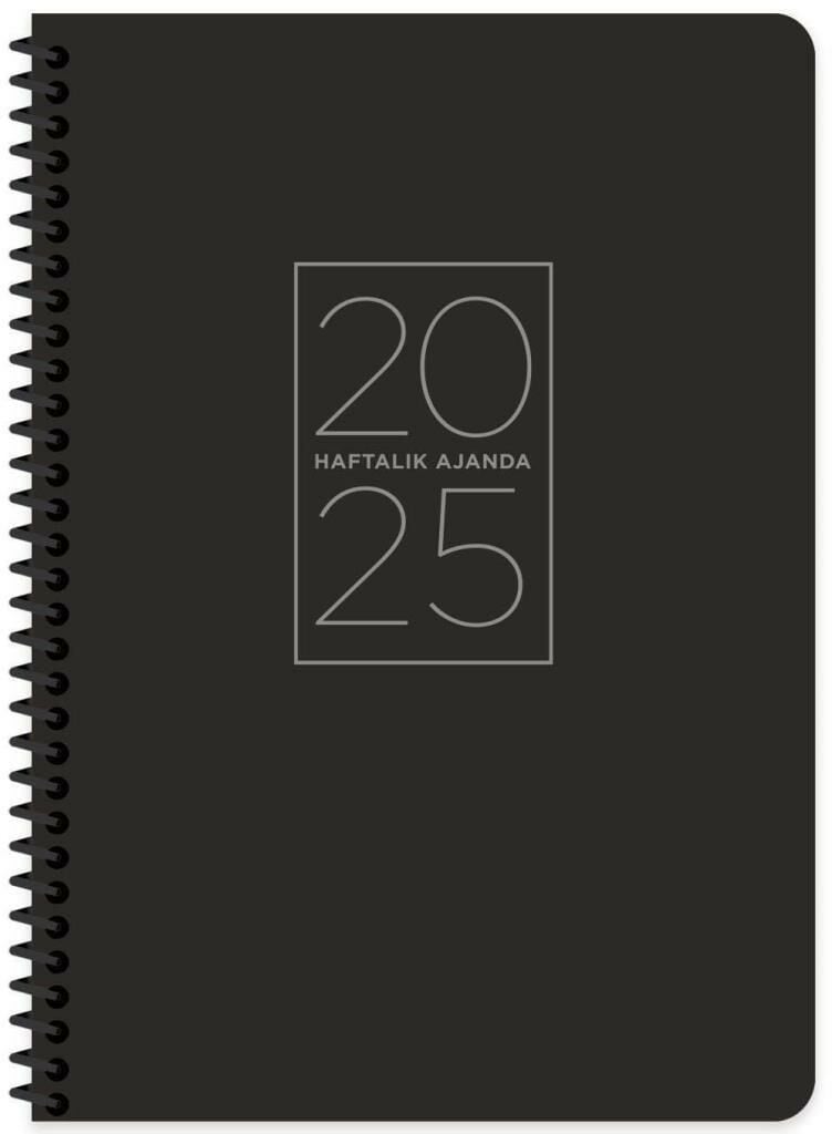 KESKIN AJANDA HAFTALIK 2025 17x24 SPR.SIYAH 600054