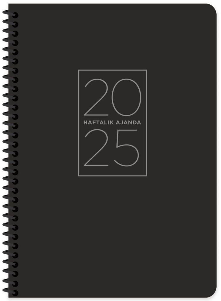 KESKIN AJANDA HAFTALIK 2025 17x24 SPR.SIYAH 600054