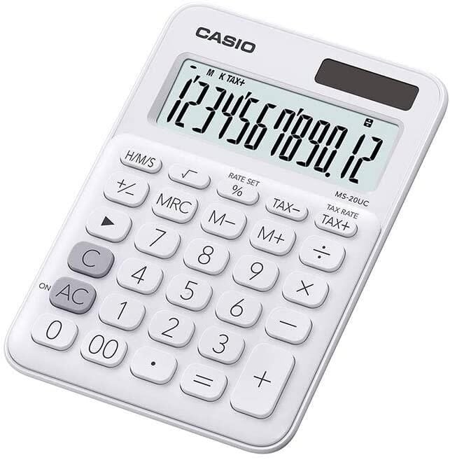 CASIO HESAP MAKINESI MASA USTU MS-20UC-WE12H BEYAZ