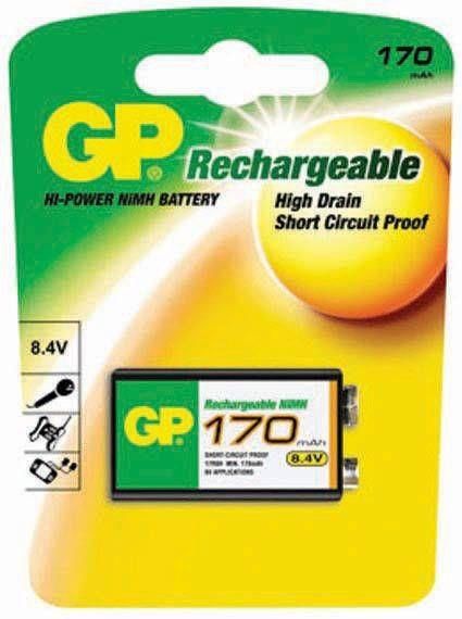 GP 9 VOLT SARJLI PIL 170 MAH