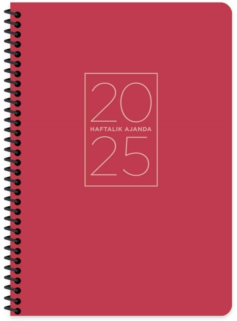 KESKIN AJANDA HAFTALIK 2025 17x24 SPR.KIRM 600056