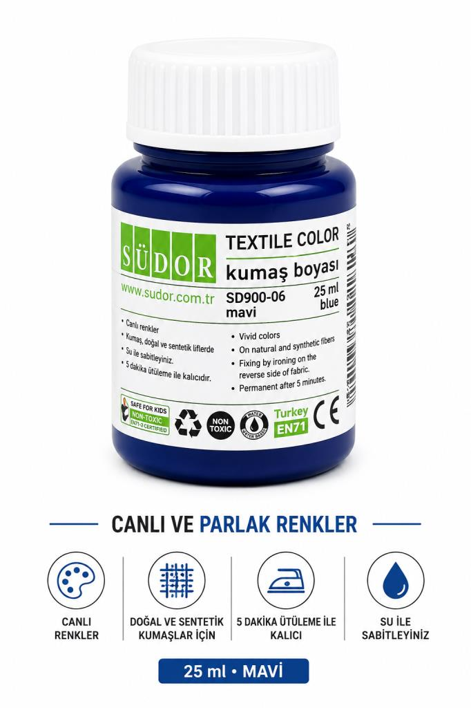 SUDOR KUMAS BOYASI 25ml. MAVI