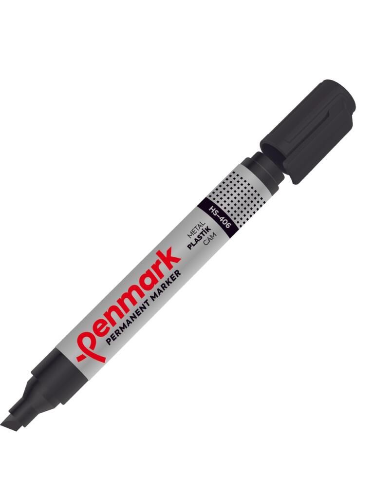 PENMARK PERMANENT MARKOR KESIK UC SIYAH HS-406