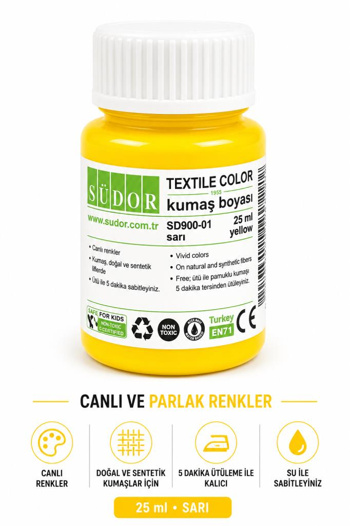SUDOR KUMAS BOYASI 25ml. SARI