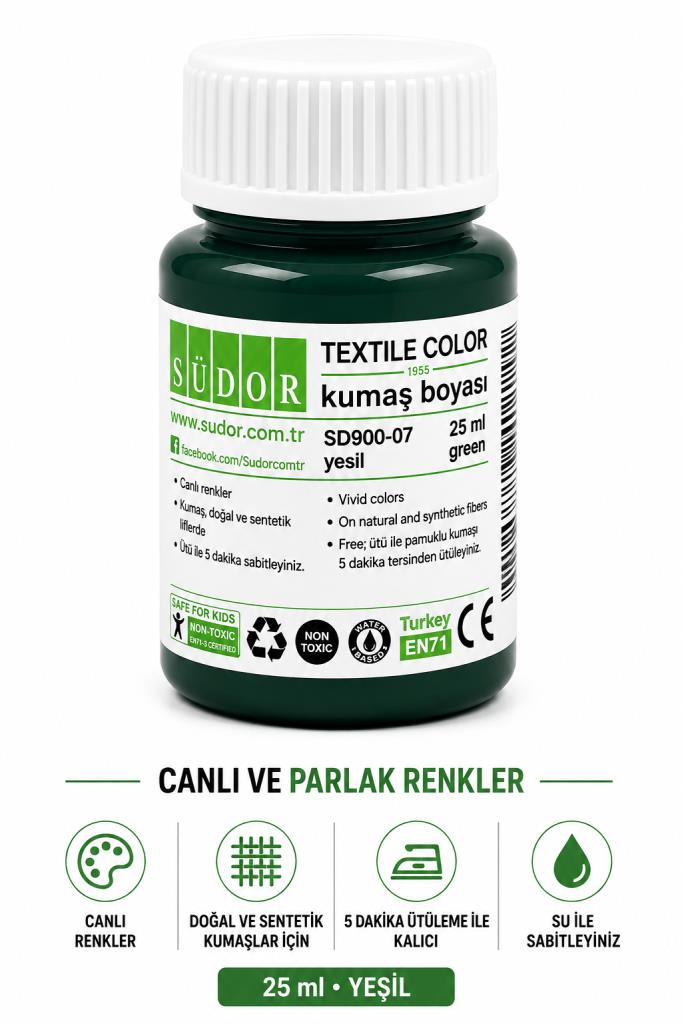 SUDOR KUMAS BOYASI 25ml. YESIL