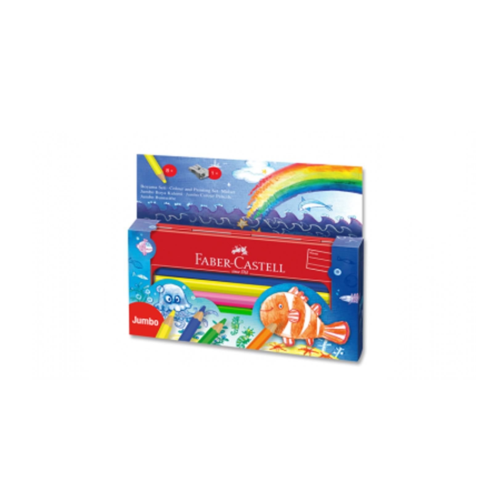 FABER KURUBOYA 8 RENK JUMBO+ METAL KALEMLIK HEDIYE