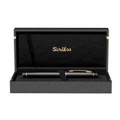 Scrikss 35 Mat Siyah Altın Detaylı Roller Kalem – Lüks İmza Kalemi (35)