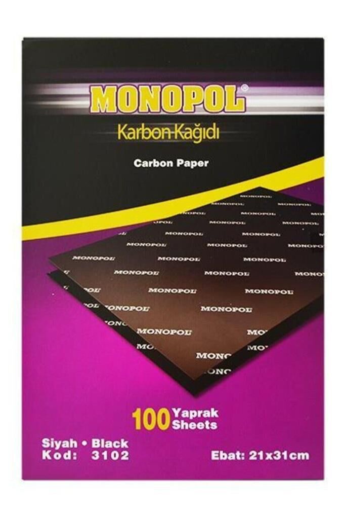 MONOPOL SIYAH KARBON KAGIDI 100 LU PAKET