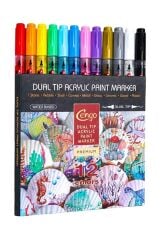 CENGO AKRILIK MARKER 12 LI DUAL CGO-604
