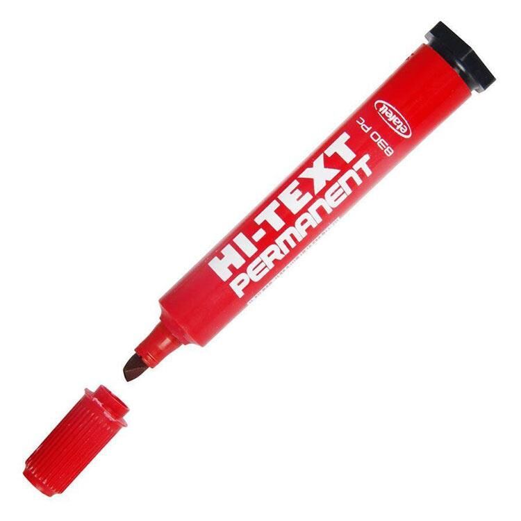 HI-TEXT PERMANENT MARKER KESIK UC KIRMIZI (830PC)