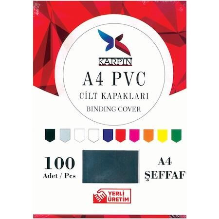 KARPIN CILT KAPAGI PVC 160 MIC. A4 SEFFAF100 LU