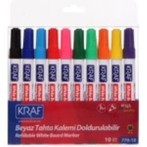 KRAF BEYAZ TAHTA KALEMI DOLDURULABILIR 770 10 LU