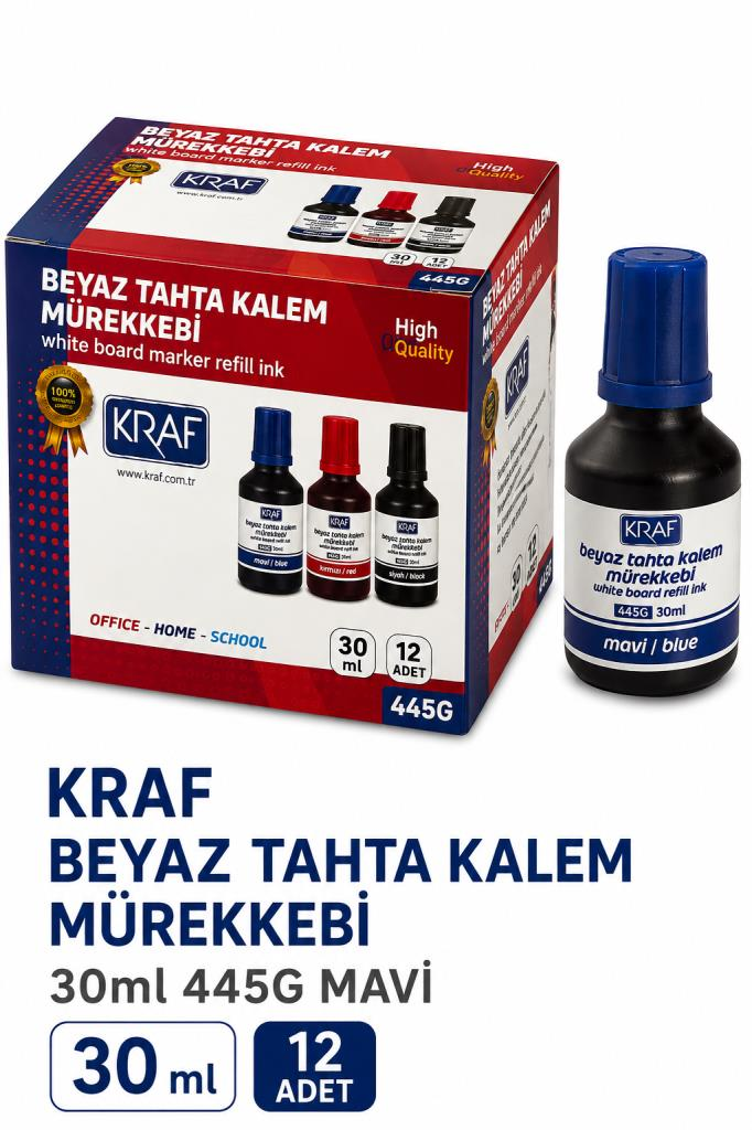 KRAF TAHTA KALEM MUREKKEBI 30 cc  MAVI 12 LI KUTU
