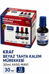 KRAF TAHTA KALEM MUREKKEBI 30 cc  MAVI 12 LI KUTU