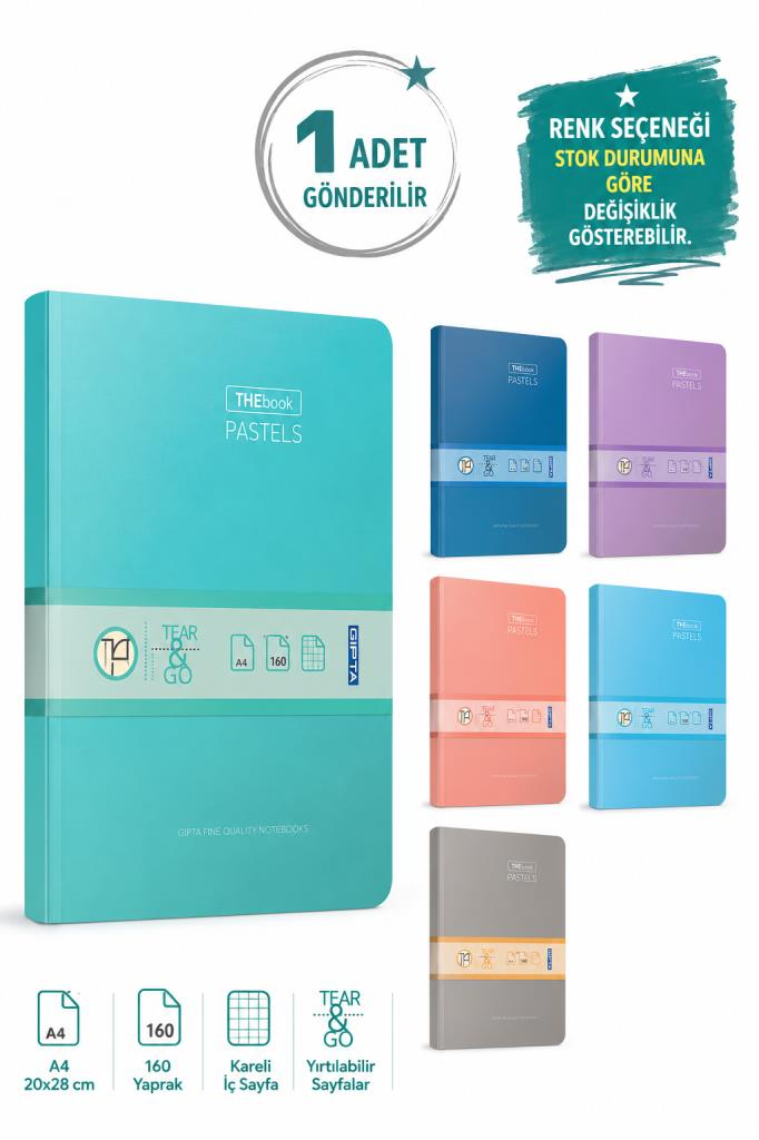 GIPTA THEBOOK PASTELS 20x28 SERT KAPAK 160YP.KAR