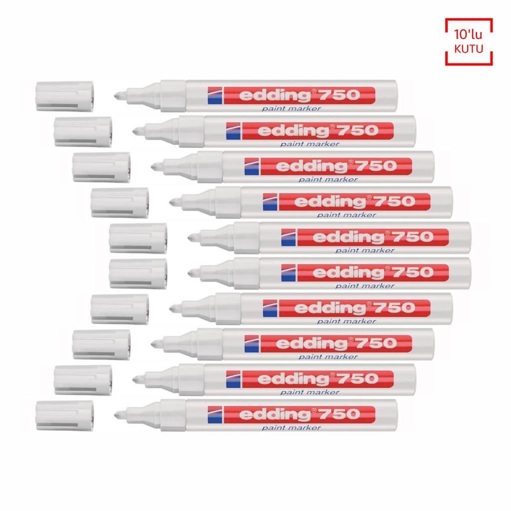 EDDING 750 HOBI SANAT KALEMI BEYAZ 10 LU KUTU