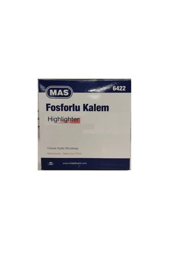 MAS FOSFORLU KALEM 6422 PASTEL SARI 12 LI