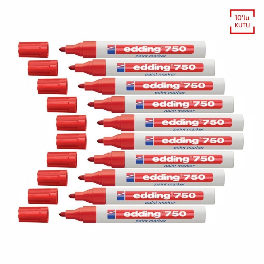 EDDING 750 HOBI SANAT KALEMI KIRMIZI 10 LU KUTU
