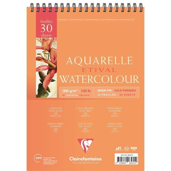 CLAIREFONTAINE ETIVAL DOK.SULUBOYA SPR.BLK A4 300G