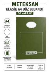METEKSAN A4 BLOKNOT KARTON KAPAK DUZ 50 YP.