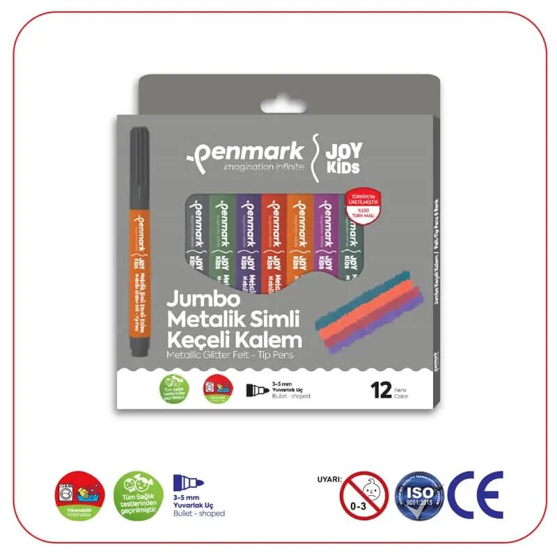 PENMARK JUMBO  KECELI KALEM METALIK 12 RENK HS-707