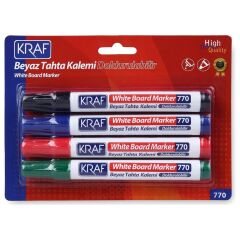 KRAF BEYAZ TAHTA KALEMI DOLDURULABILIR 770-4 4 LU