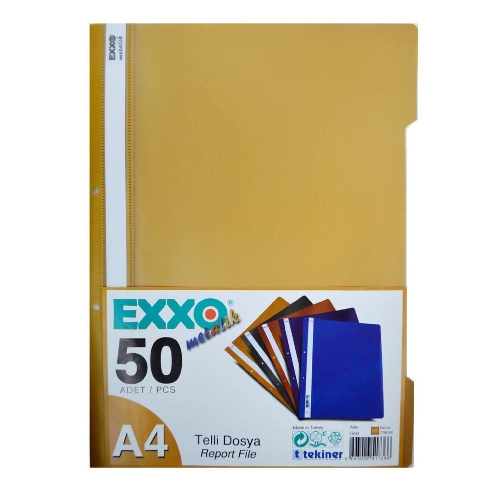 EXXO TELLI DOSYA METALIK ALTIN 50 LI