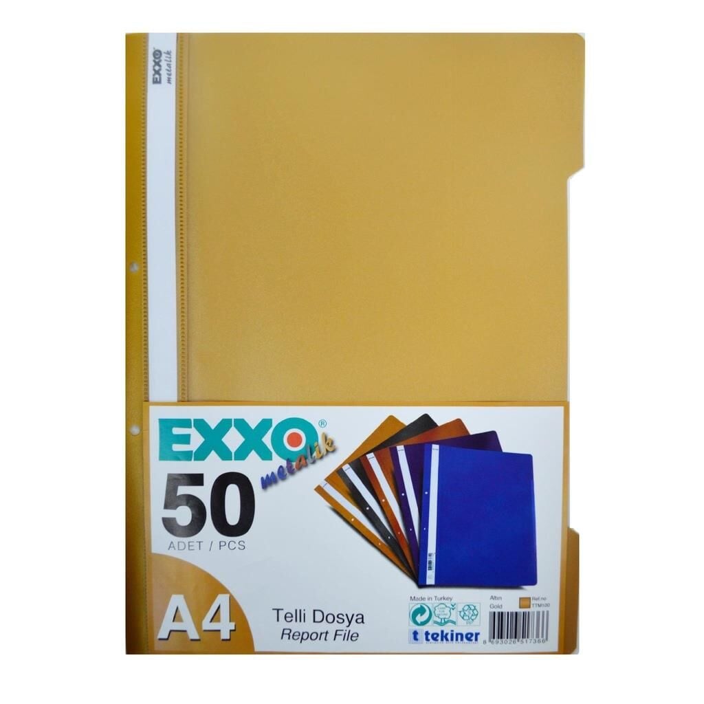 EXXO/DOSY TELLI DOSYA METALIK ALTIN 50 LI