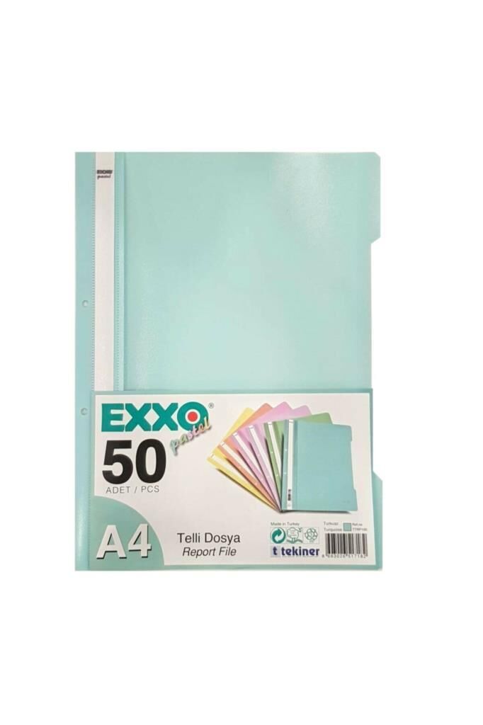 EXXO/DOSY TELLI DOSYA TURKUAZ PASTEL 50 LI