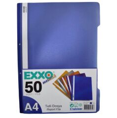 EXXO TELLI DOSYA METALIK SAKS MAVISI 50 LI