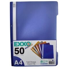 EXXO TELLI DOSYA METALIK SAKS MAVISI 50 LI