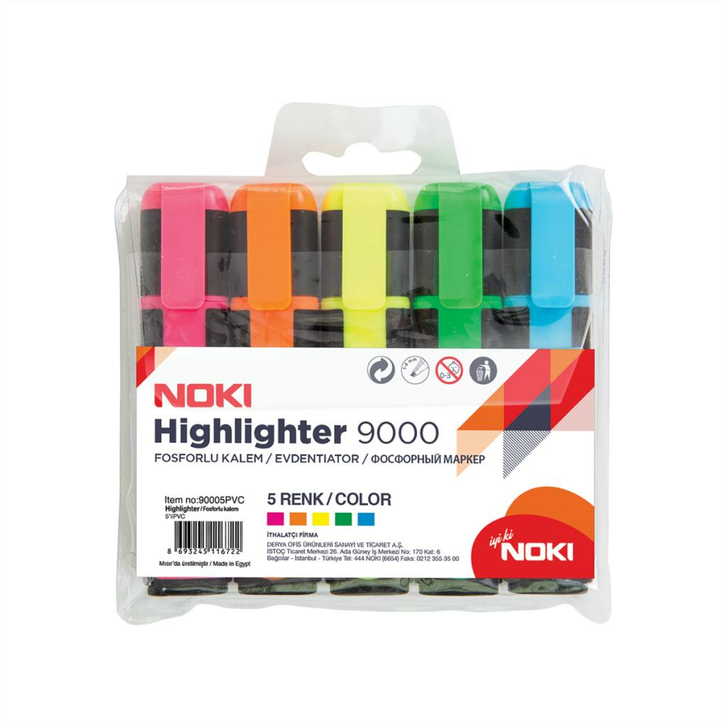 NOKI FOSFORLU KALEM KARISIK 5 LI (9000)