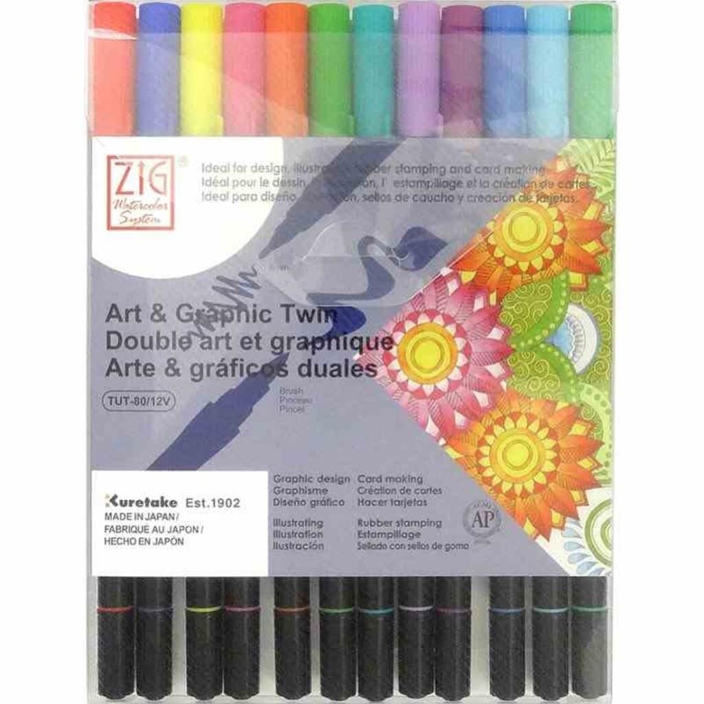 ZIG ART&GRAPHIC TWIN TUT-80/12VBR 12LI BRIGHT