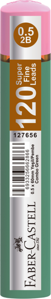 FABER CASTELL GRIP MIN 05 2B 60MM 120 LI YESIL/PEM