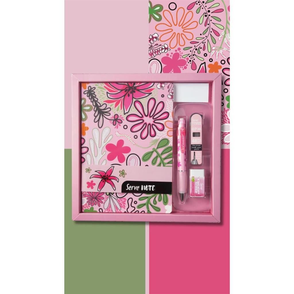 SERVE DEFTER SETI DESENLI SEKER PEMBE KUTULU