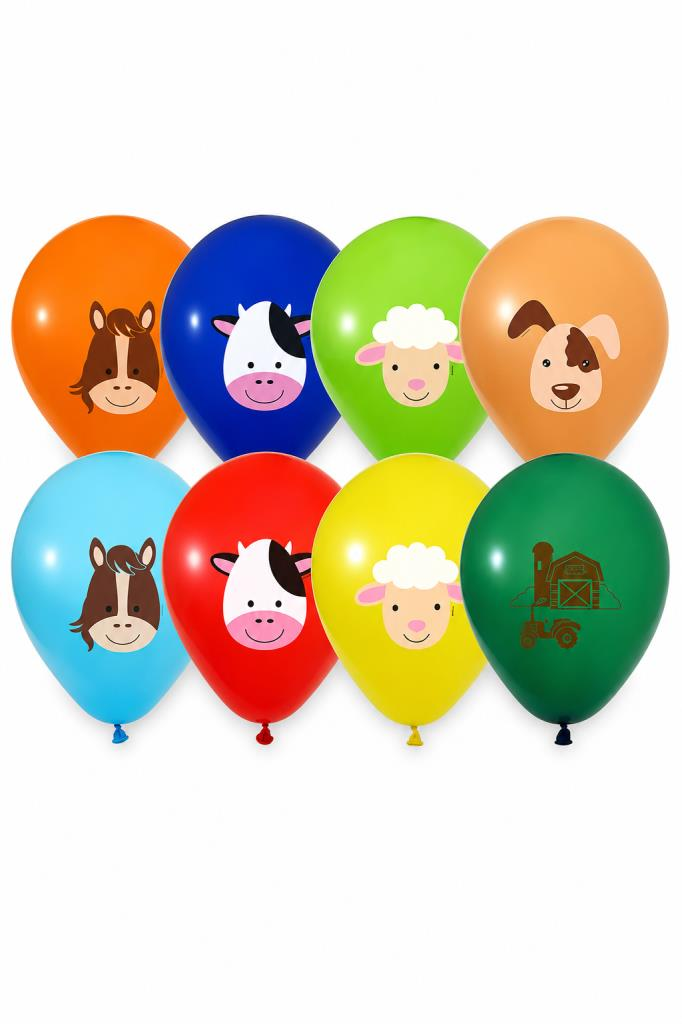 BALONEVI BALON CIFTLIK HAYVANLARI 12INC PASTEL 8LI