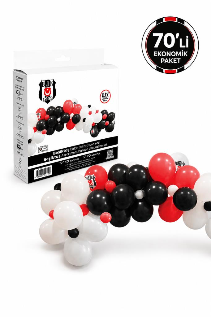 BALONEVI BALON BESIKTAS DEKORASYON SET 70 LI