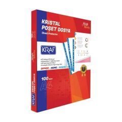 KRAF DELIKLI POSET DOSYA  A4 100 LU KRISTAL(1001)