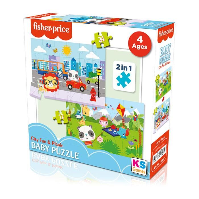 KS GAMES BABY PUZZLE CITY FUN PICNIC 2IN1 FISHER P