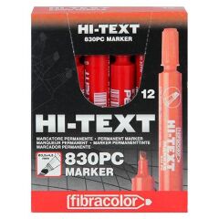 HI-TEXT PERMANENT MARKER KES KIRMIZI 12LI (830PC)