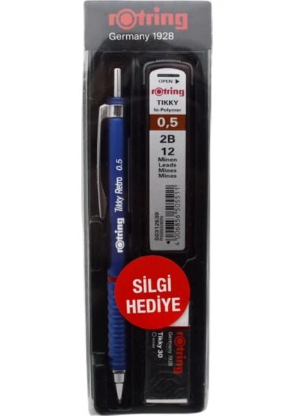 ROTRING VERSATIL TIKKY RETRO OKUL SETI 0.5 MAVI