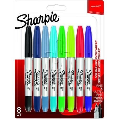SHARPIE MARKOR PERMANENT TWIN TIP 8 RENK 3065409