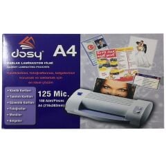 Dosy A4 Laminasyon Filmi 125 Mic Parlak 100 Adet (216x303 mm) – Sıcak Laminasyon Uyumlu