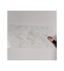 PANDA 114X56 CM DILSIZ DUNYA HARITASI KAGIT TAHTA